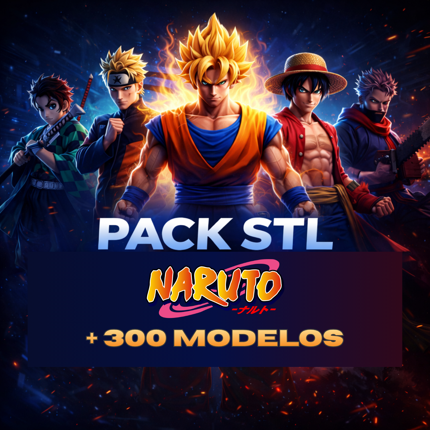 Pack 200 Arquivos STL Naruto Para Impressão 3d